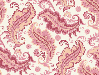 Soft coloured paisley pattern