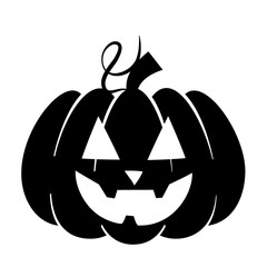 Halloween pumpkin character. Pumpkin with emotions. Silhouette illustration for the holiday. Pumpkin on a white background. Stencil for cutting. Template for laser cutting.