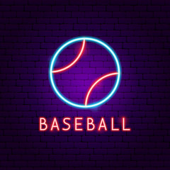 Baseball Neon Label