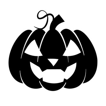 Halloween pumpkin character. Pumpkin with emotions. Silhouette illustration for the holiday. Pumpkin on a white background. Stencil for cutting. Template for laser cutting.