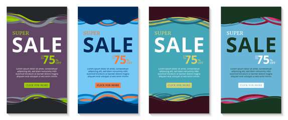 Vector sale banner design templates