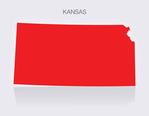 State of Kansas Map in the United States of America