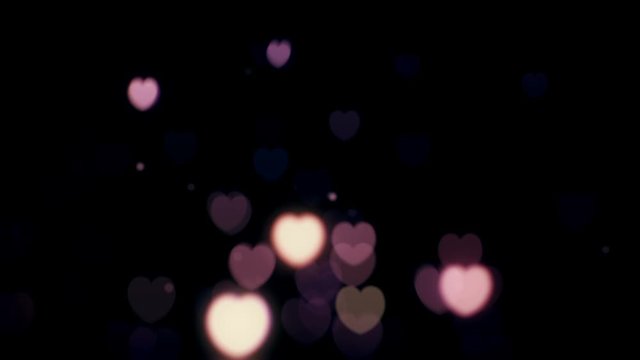 Bokeh Pink Hearts Overlay Background