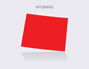 State of Wyoming Map in the United States of America