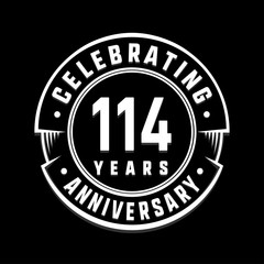 Celebrating 114th years anniversary logo design. One hundred and fourteen years logotype. Vector and illustration.