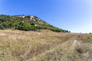 Obraz premium The Pilis mountains at Kesztolc on a summer day.
