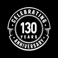 Celebrating 130th years anniversary logo design. One hundred and thirty years logotype. Vector and illustration.