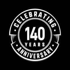 Celebrating 140th years anniversary logo design. One hundred and forty years logotype. Vector and illustration.