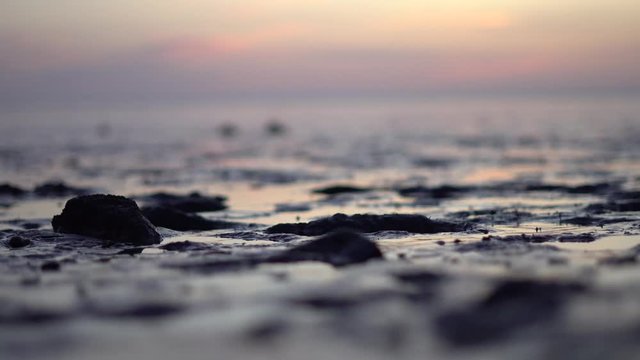 closeup of sand at ebb, low water level, at the wattenmeer in germany, at evening