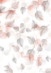 Autumn leaves banner illustration. Watercolor fall illustration with falling leaves