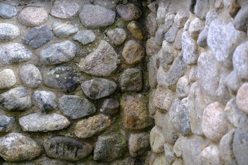 Part of stone wall in European.