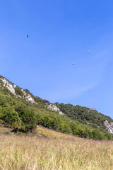 Fototapeta na wymiar The Pilis mountains at Kesztolc on a summer day.