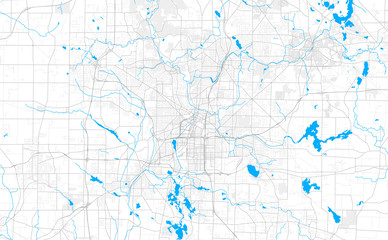 Fototapeta na wymiar Rich detailed vector map of Akron, Ohio, USA