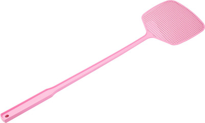 Pink Flyswatter isolated on white background