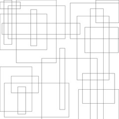 Quadrangles/black lines on white background. Geometric backdrop. Abstract wallpaper Use for App, Postcards, Packaging, Items, Websites and Material-illustration.