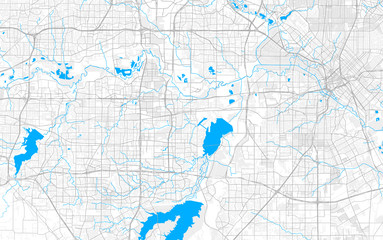 Rich detailed vector map of Grand Prairie, Texas, USA