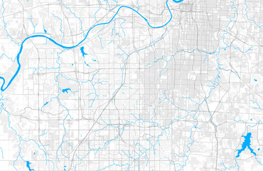 Rich detailed vector map of Overland Park, Kansas, USA