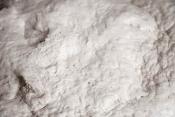 close view of fresh kneaded organic dough