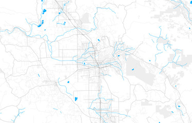 Fototapeta na wymiar Rich detailed vector map of Santa Rosa, California, USA