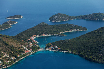 Naklejka na ściany i meble Aerial view of Lastovo island, Croatia
