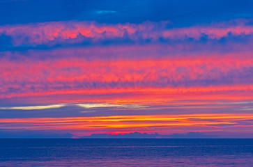 Spectacular Colors at Twilight over Lake Michigan