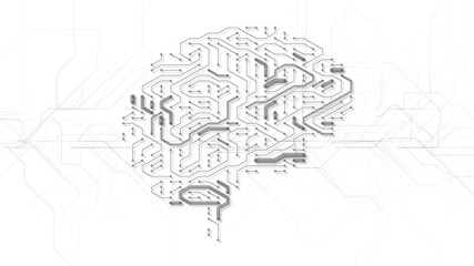 AI brain neural network circuit board big data concept