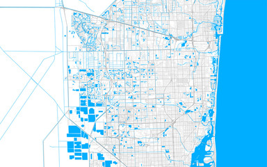 Rich detailed vector map of Pembroke Pines, Florida, USA