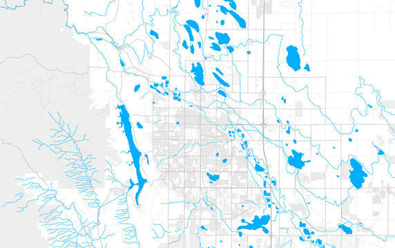 Rich detailed vector map of Fort Collins, Colorado, USA