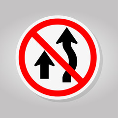 Prohibited Overtaking Traffic Sign Isolate On White Background,Vector Illustration