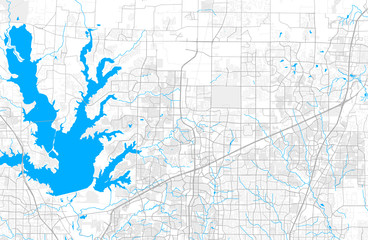 Rich detailed vector map of Frisco, Texas, USA