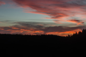 sunset in the mountains