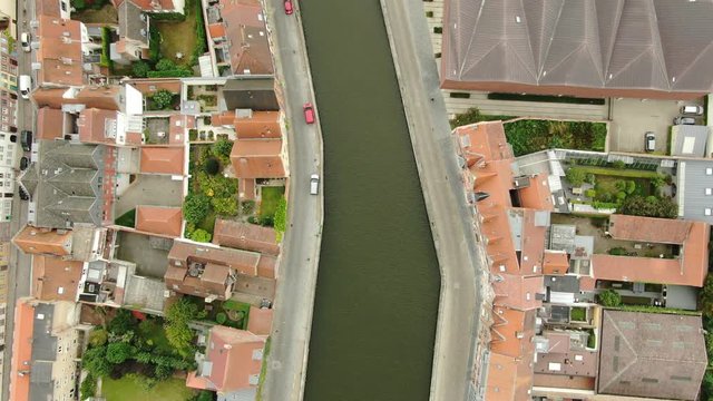 Brugge canals Aerial View