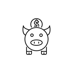 Financial, piggy bank icon. Element of financial icon