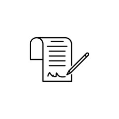 Signed contract icon. Element of financial icon