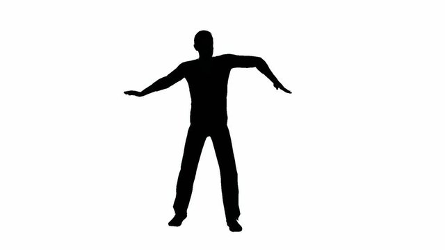Dancing man doing the wave silhouette.mov