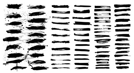 Ink splashes vector set. Black inked splatter dirt stain splatter spray splash with drops blots isolated vector grunge silhouette set. Isolated collection silhouette ink. Vector 