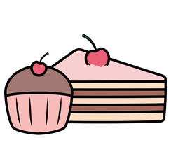 sweet cupcake design vector illustration