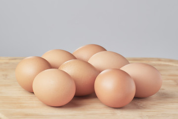 eggs on wooden background