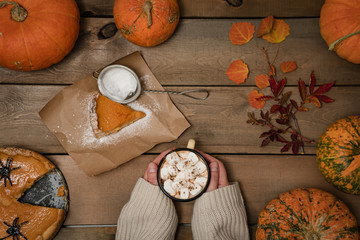 Pumpkin pie, traditional pie for Thanksgiving Day.
