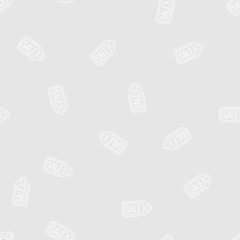 Seamless subtle gray basic outline sale labels pattern vector