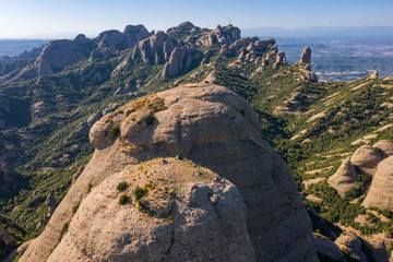 Fototapeta na wymiar Monistrol de Montserrat, Cataluna, Spain aerial view 