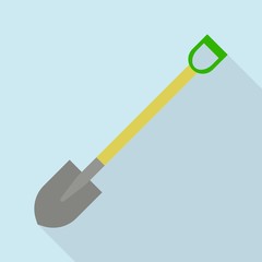 Metal hand shovel icon. Flat illustration of metal hand shovel vector icon for web design