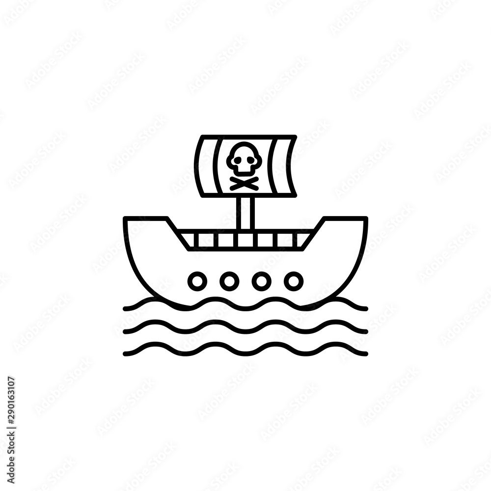 Sticker Ship, pirate icon. Element of pirate thin line icon