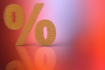 Percentage 3d banner. 3d Rendering - illustration