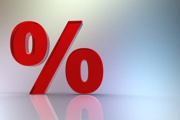 Percentage 3d banner. 3d Rendering - illustration