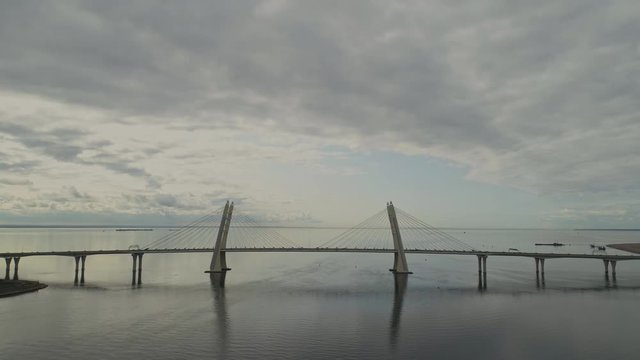 Aerial view Vant Bridge ZSD Saint-Petersburg, Russia