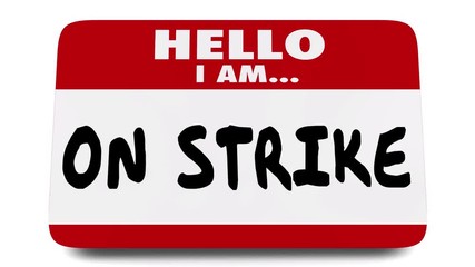 On Strike Nametag Sticker Work Stoppage Protest 3d Animation