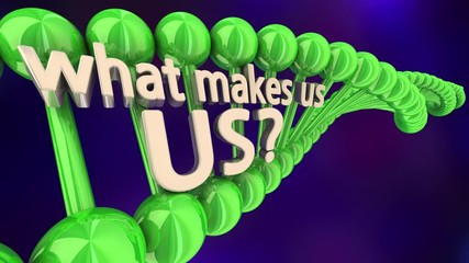 What Makes Us Us DNA Secret Code Heredity Words 3d Animation