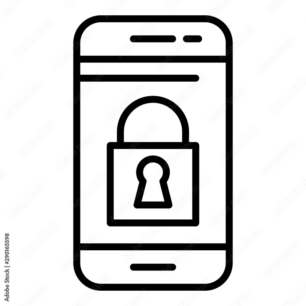 Poster lock on smartphone screen icon. outline lock on smartphone screen vector icon for web design isolate