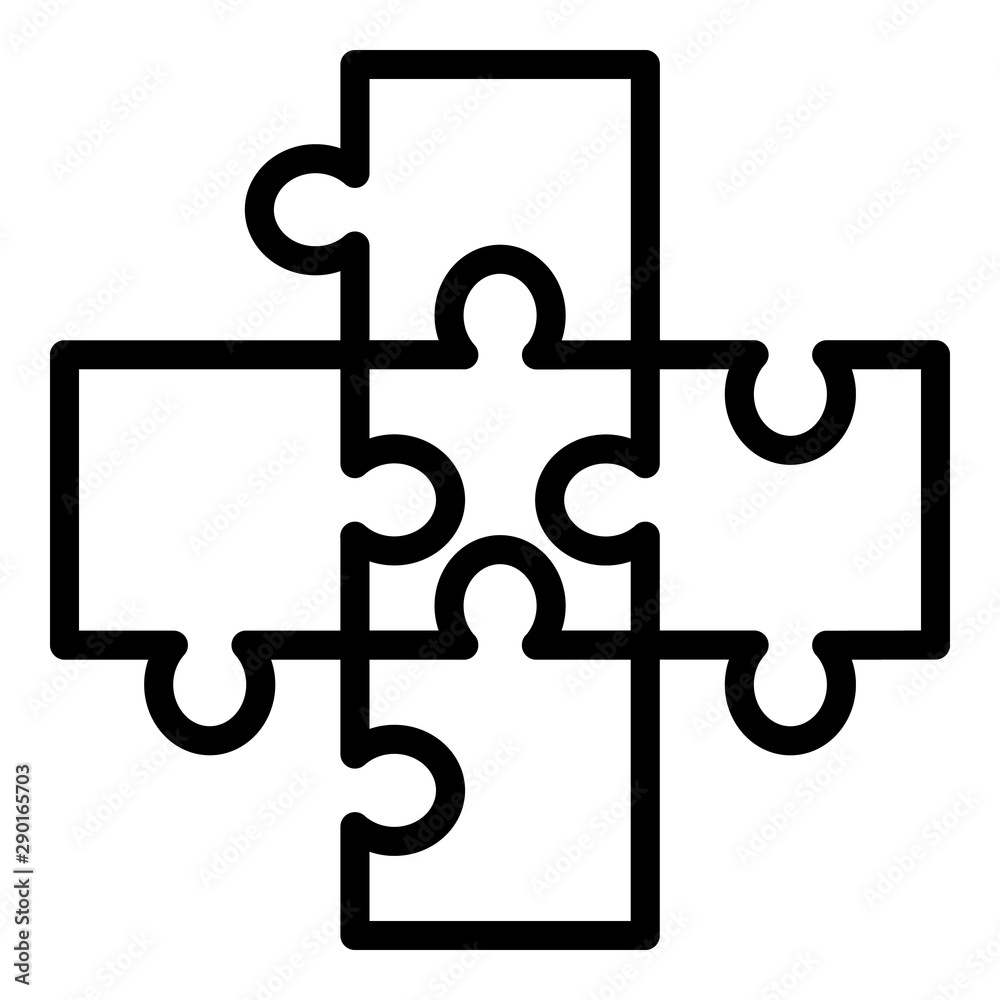 Poster cross puzzle icon. outline cross puzzle vector icon for web design isolated on white background